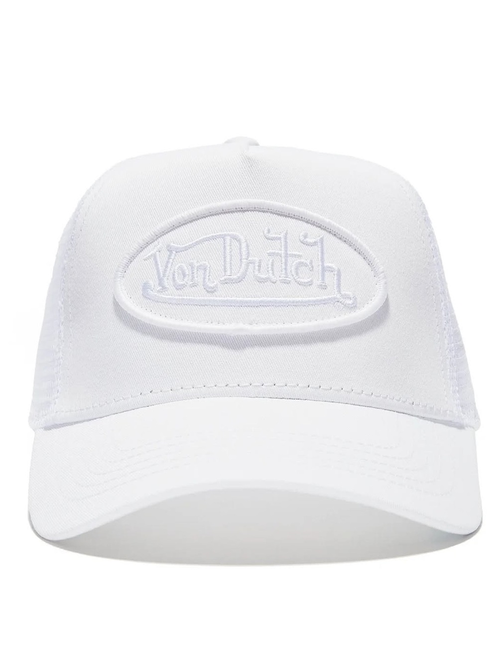 Von Dutch All-White Logo Trucker Hat